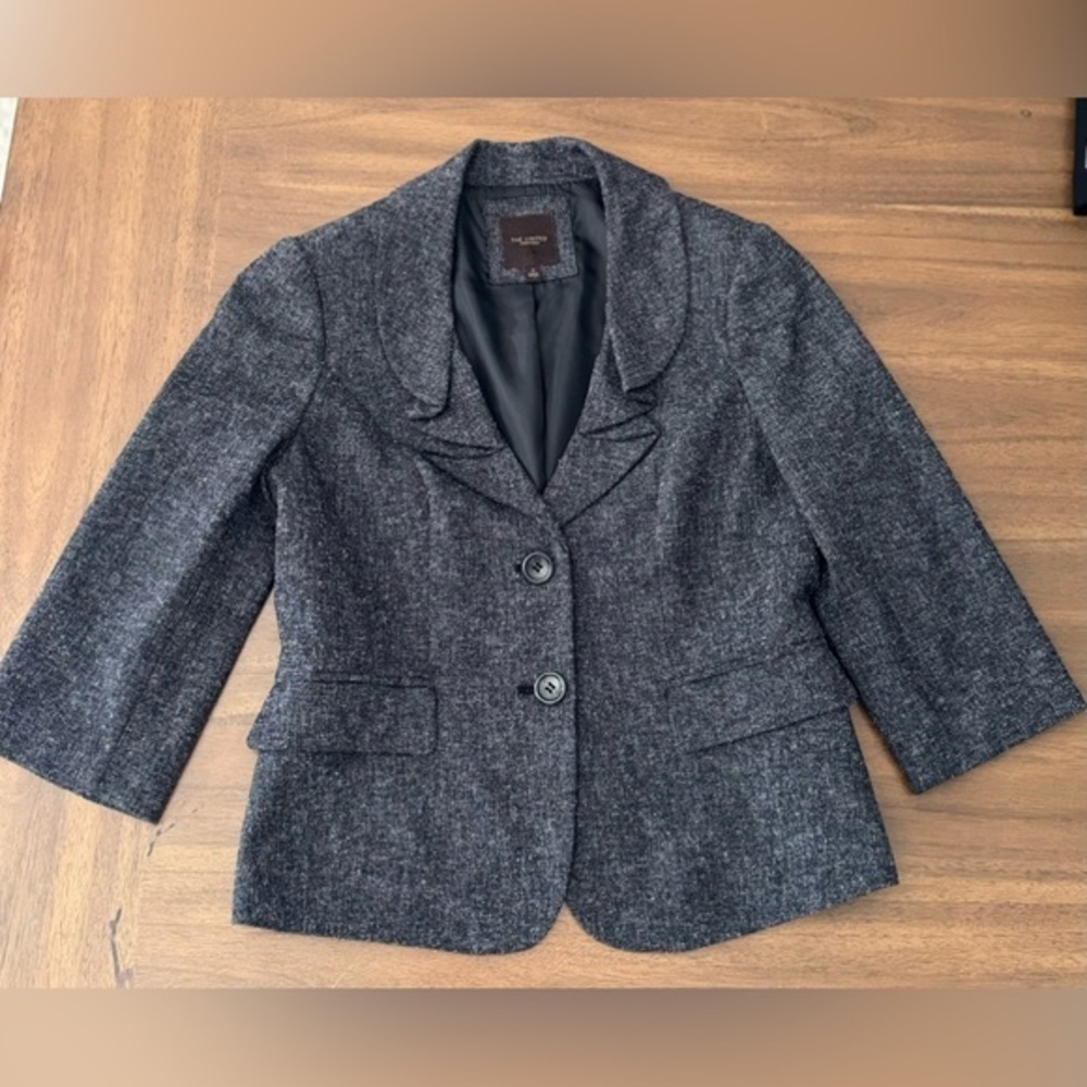 The Limited 3/4 Sleeve Blazer Charcoal Size Medium